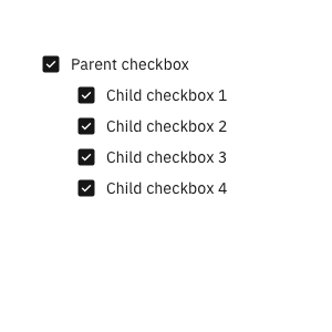 Checking the parent checkbox. Checking the parent checkbox.