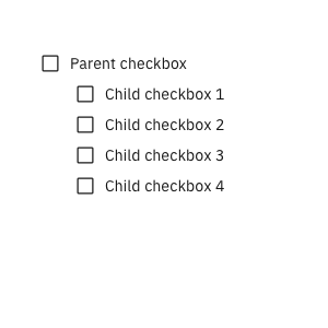 Unchecking the parent checkbox. Unchecking the parent checkbox.